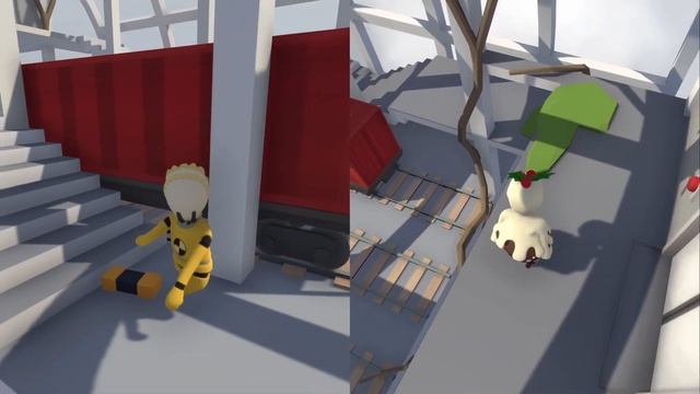 Human fall flat (прохождение вдвоём с девушкой | забавные моменты | игра на двоих на одном ПК) смотреть онлайн
