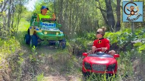 Дети и Машина. Манкиту играют - полицейская машина, красная машинка. Манкиту Истории