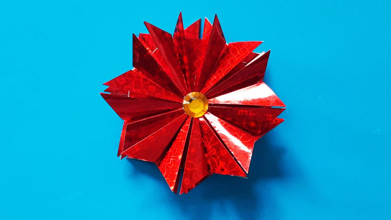 Простой цветок оригами для открыток смотреть онлайн