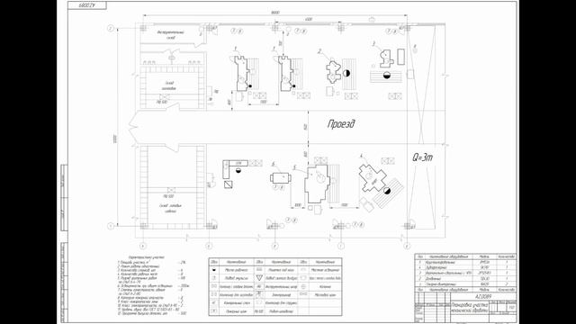 Оцифровка чертежей _ AZ.0089 _ Шестерня _ Планировка участка механической обработки смотреть онлайн