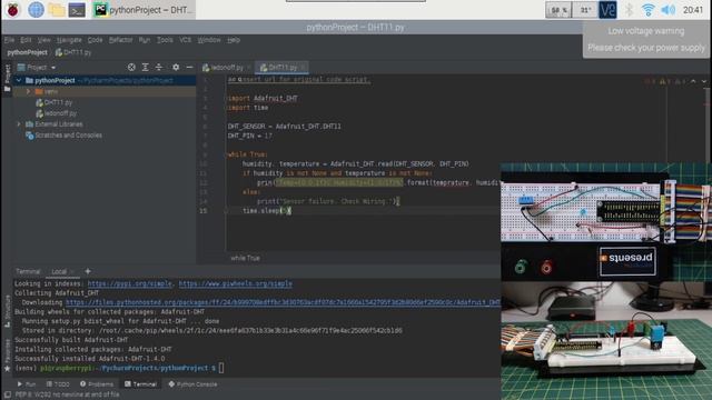 PyCharm Raspberry Pi - DHT11 смотреть онлайн