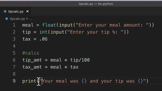 Python Tip Calculator Exercise using input() смотреть онлайн