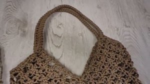 ОБЗОР _ Сумочка крючком с эффектом макраме