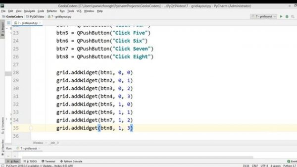 PyQt5 Tutorial - Working with QGridLayout in PyQt5