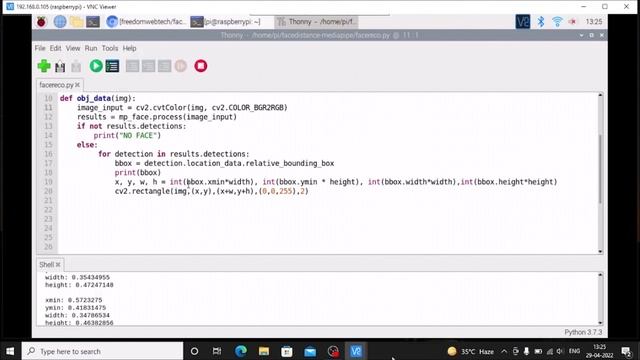 Face Distance Measurement with a Normal Webcam | raspberry pi 4 mediapipe | computer vision смотреть онлайн