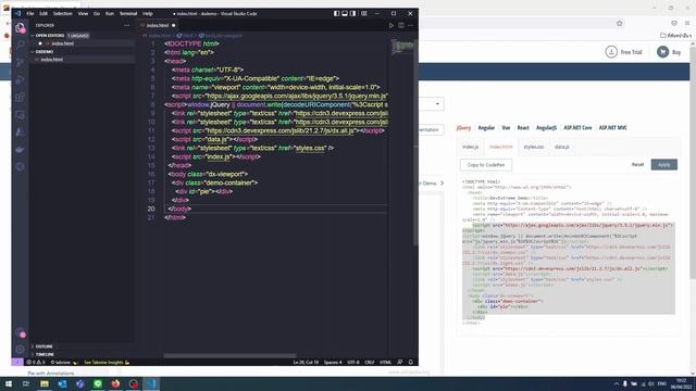 Setup devextreme components for jQuery app with an example смотреть онлайн