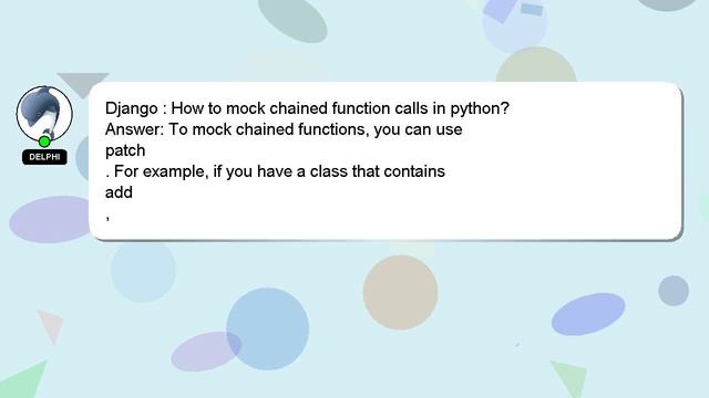 Django : How to mock chained function calls in python? смотреть онлайн