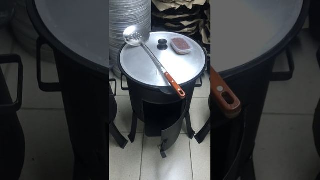 Казан с печью с дверкой комплект, шумовка специи в подарок. смотреть онлайн