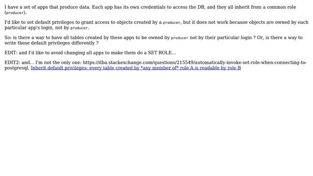 Databases: postgresql: make objects owned by parent role смотреть онлайн