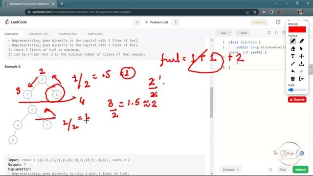 2477. Minimum Fuel Cost to Report to the Capital | Detailed Explanation | Java Code | LeetCode смотреть онлайн