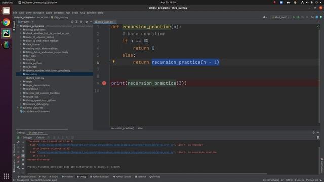 Step over - Debugging Using Pycharm смотреть онлайн
