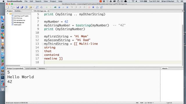 Learning Lua: How to use Strings in Lua смотреть онлайн