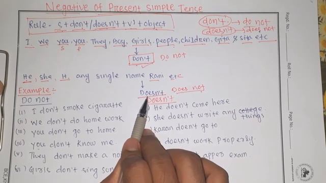 Negative of present simple/ negative of present simple examples/ tense /grammar/ spoken English смотреть онлайн