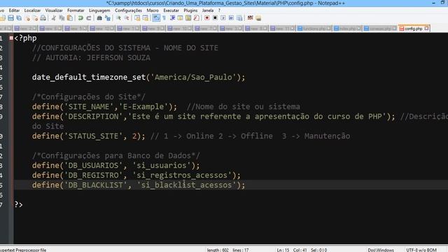Aula 41 PHP CONFIG Estruturando as Tabelas do BD смотреть онлайн