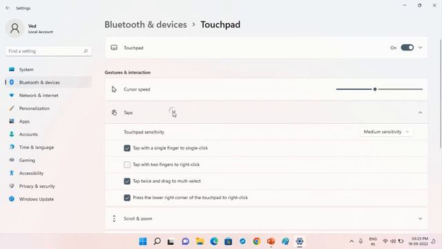 Enable Touchpad Two Fingers Tap In Windows 11
