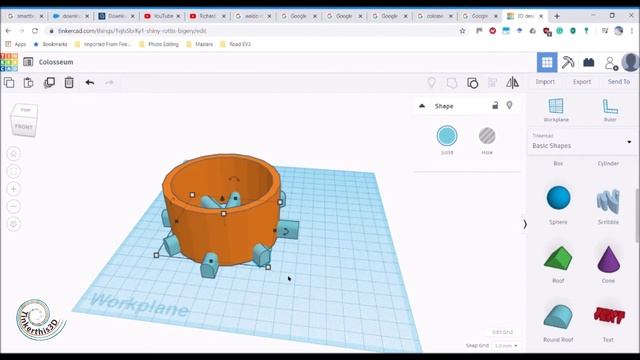 3D modeling Colosseum in TinkerCAD. 3D Printing смотреть онлайн