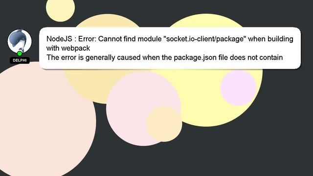 NodeJS : Error: Cannot find module "socket.io-client/package" when building with webpack смотреть онлайн