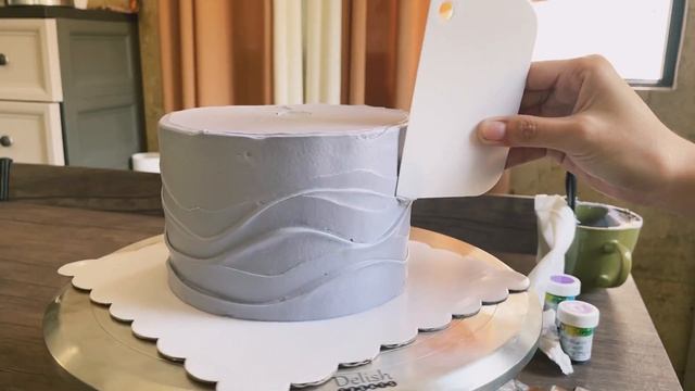 Purple butterfly cake | Wavy texture on sides смотреть онлайн