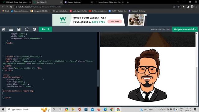 Designing our profile for the portfolio website using HTML , CSS and Bootstrap смотреть онлайн
