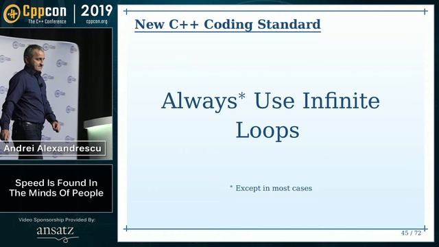 CppCon 2019 - Andrei Alexandrescu: Sorting Algorithms - Speed Is Found In The Minds of People смотреть онлайн