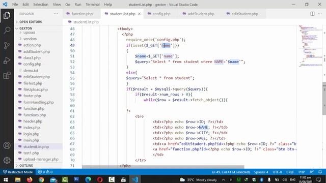 Lec-26 Search by Name City Age Functionality with Database in PHP смотреть онлайн