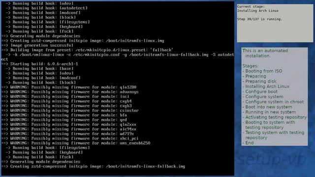Arch Linux installation recording to kernel 6.0.6-arch1-1 (ISO) смотреть онлайн