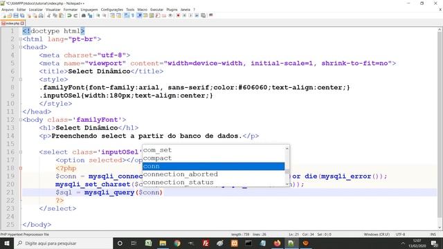 Preenchendo Select Option a partir do Banco de Dados com PHP смотреть онлайн