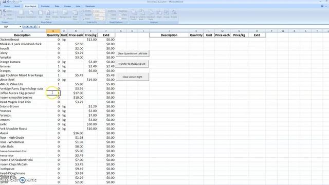 Grocery List - Excel Spreadsheet using Excel Visual Basic смотреть онлайн