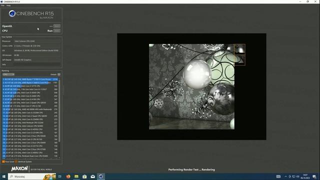 Cinebench R15 Intel Celeron G540 2.50 GHz смотреть онлайн