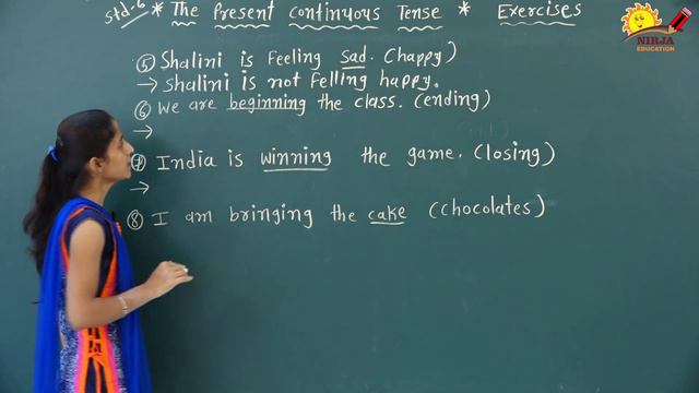 The Present Continuous Tense | English Grammar | Exercise Std 6 | nirja education | genius study 2. смотреть онлайн