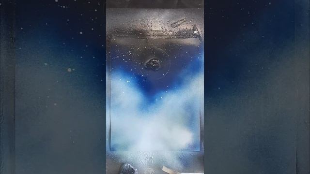 #Shorts - Водопад Силуэт Пейзаж аэрозольной краской