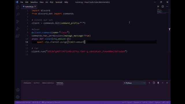 How to code Discord Bot using Python (PART 2: Clear Command) | Windows 10 | Indranil Sanyal смотреть онлайн