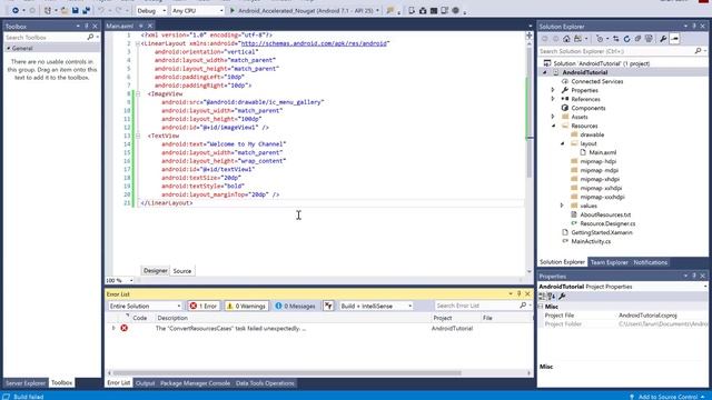 Fix : The "ConvertResourcesCases" task failed unexpectedly Xamarin Android смотреть онлайн