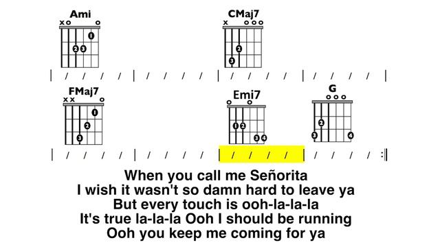 Señorita (Shawn Mendes Camila Cabello) EASY GUITAR play-along смотреть онлайн