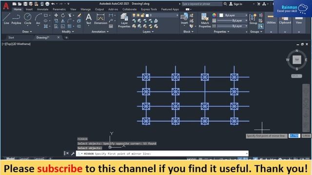 how to mirror in AutoCAD | Rainman | Dipen Saha смотреть онлайн