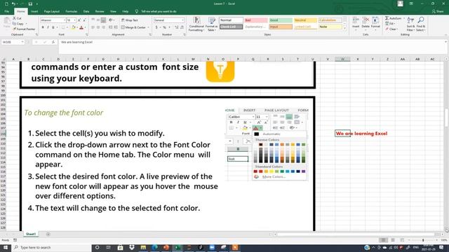 What is the font group in Excel: Lesson 7 смотреть онлайн