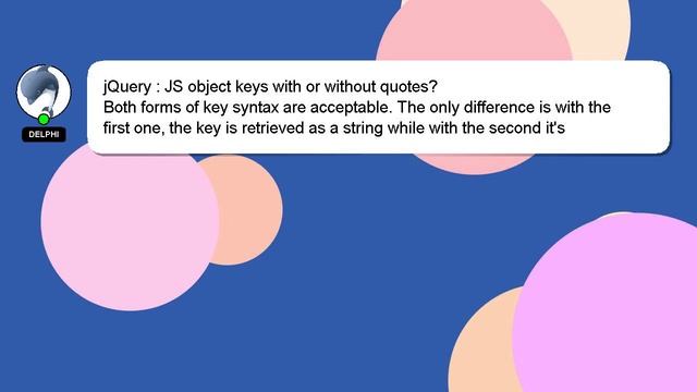 jQuery : JS object keys with or without quotes? смотреть онлайн
