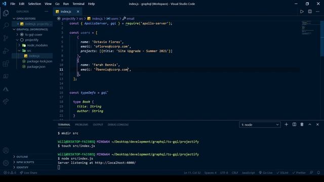 1. GraphQL and TypeScript: GraphQL Server Setup смотреть онлайн