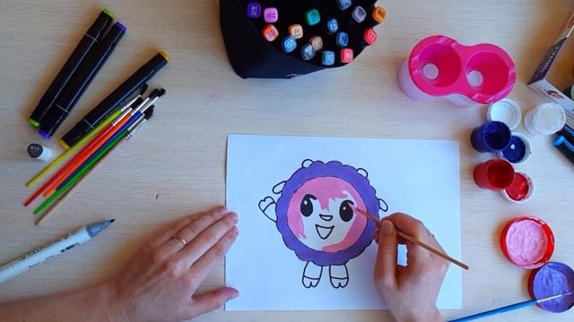 Рисуем и раскрашиваем Барашика из малышариков. Давай с нами ) смотреть онлайн