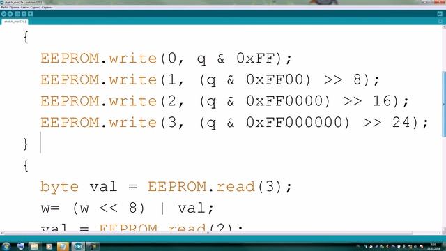 Arduino Saving long numbers into EEPROM Как сохранить длинные числа. unsigned long смотреть онлайн