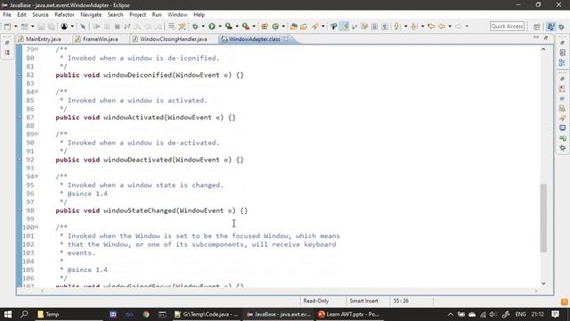 34 Java AWT Event Handling - Adapter Classes & Anonymous Class смотреть онлайн