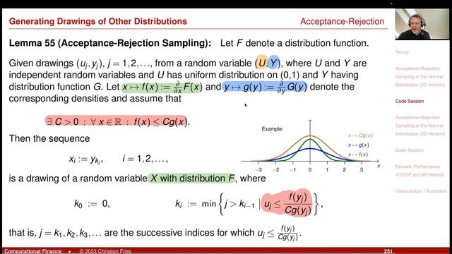 Lecture 2023-1 Session 16: Numerical Methods: Random Number Generation (7/7): AR Sampling of Normal смотреть онлайн