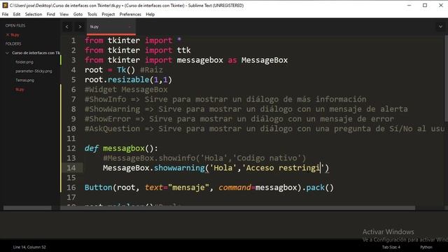 13.Introducción a interfaces gráficas con Tkinter | MessageBox | Código nativo | Fin del curso смотреть онлайн