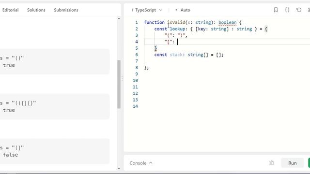 Leetcode - 20 - Valid Parenthesis - TypeScript / JavaScript смотреть онлайн