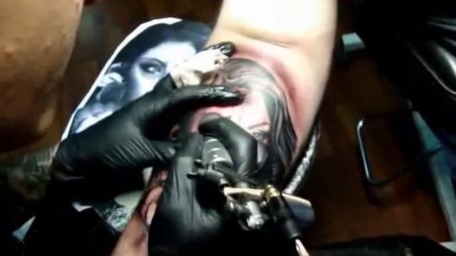 Chicano Style La Catrina Tattoo by Holger @ Body Parts Tattoo Münster смотреть онлайн