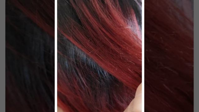 Красный ,яркий балаяж .