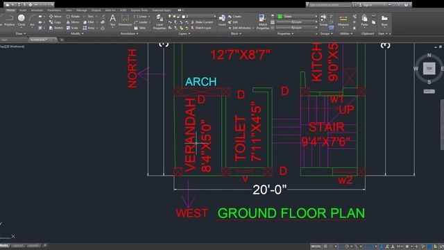 Small House Architectural Plan(20'0"x32'0")|| Auto Cad Small House Plan || Ghar ka Naksha || смотреть онлайн