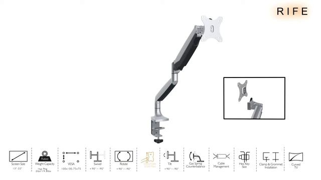 Rife! Gas Spring Monitor Arm (LMS-G) смотреть онлайн