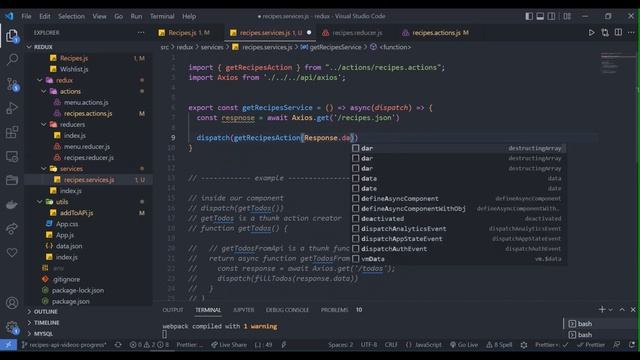 16. Get Recipes Thunk Action | React Redux Course 2022 | Arabic смотреть онлайн