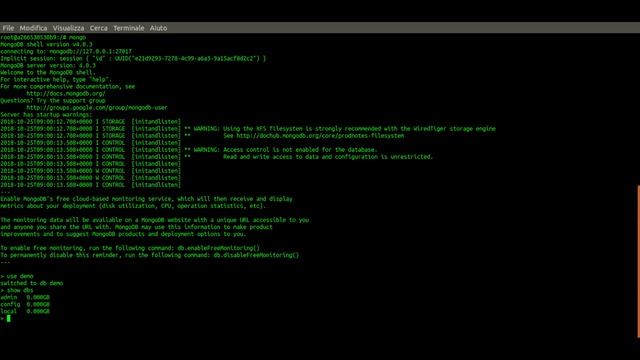 utilizzare MongoDB in docker смотреть онлайн